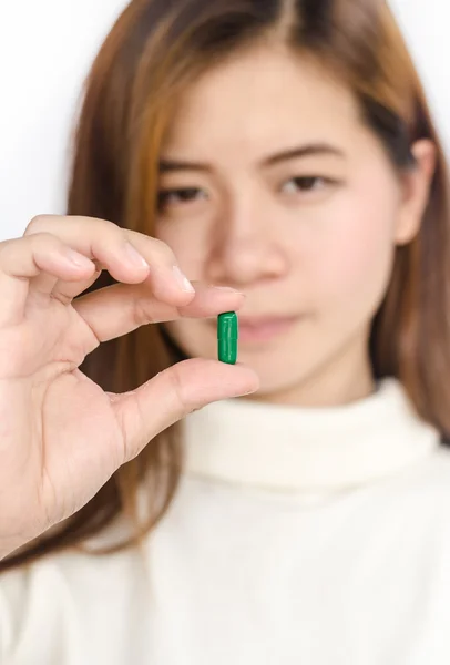 Woman with medicine. — Stock Photo, Image