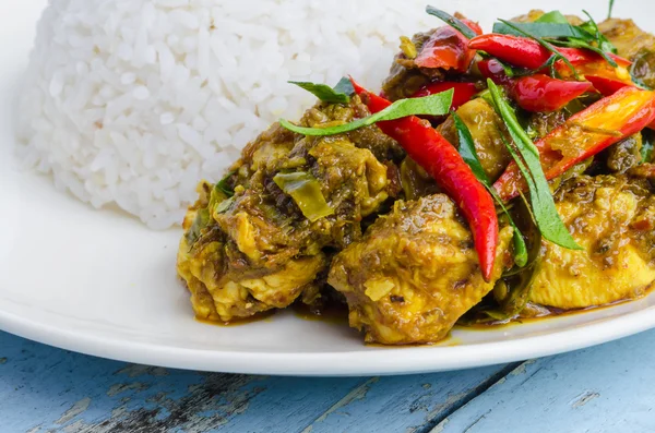 Chicken curry with rice — Stock Photo, Image