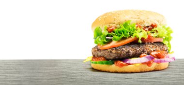 Hamburger - taze sebze ile ev yapımı hamburger