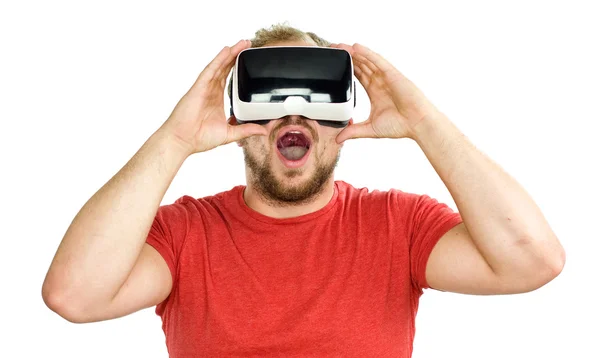 Muž na sobě brýle virtuální reality — Stock fotografie