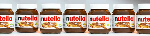 Аашен Германия Jan 2021 Горшок Nutella Популярный Бренд Подслащенного Лесного — стоковое фото