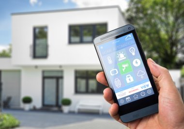 Smart home security app clipart