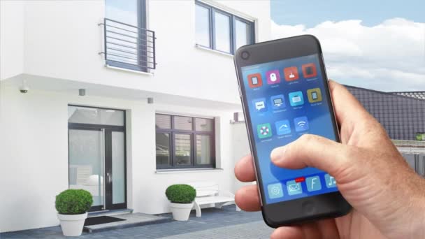 Man uses his smartphone — Stock Footage Man uses his smartphone Video Clip