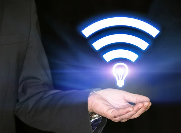 Conexão sem fio Li-Fi de alta velocidade — Fotografia de Stock