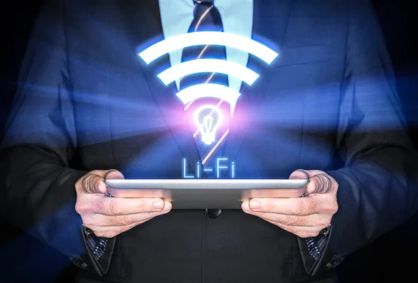 Conexão sem fio Li-Fi de alta velocidade — Fotografia de Stock