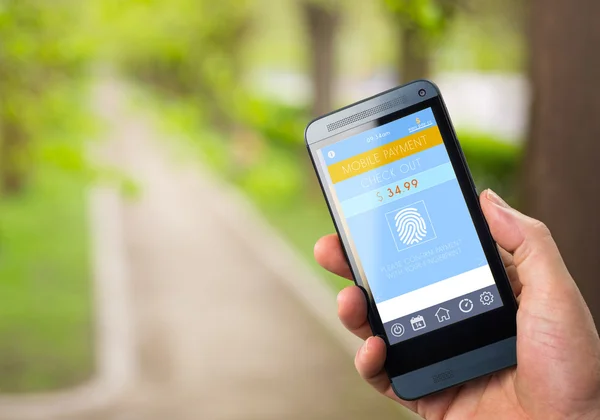 Mobil betalning med Smart telefon — Stockfoto
