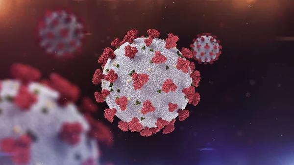 Coronavirus Covid Μικροσκοπικό Στεφανιαίας Νόσου Εικονογράφηση Απόδοση Του Coronavirus Νόσος — Φωτογραφία Αρχείου