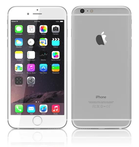 Nowy iphone srebrny 6 plus — Zdjęcie stockowe