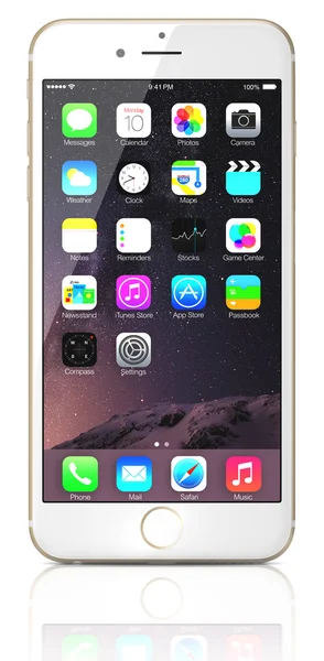 金のアップルの iphone 6 — ストック写真