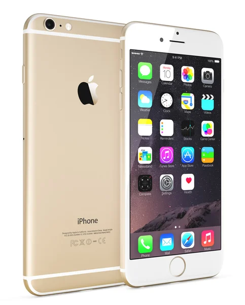 Złote Jabłko iphone 6 — Zdjęcie stockowe
