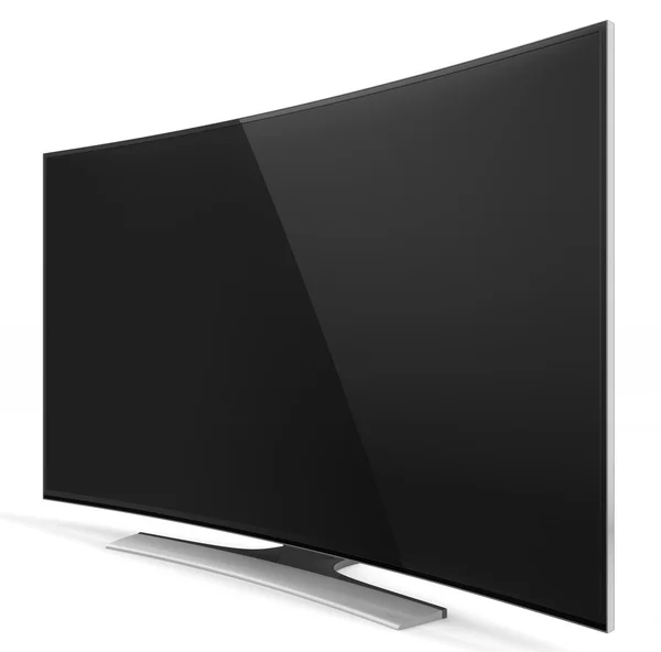 Tv inteligente UHD con pantalla curva en blanco —  Fotos de Stock