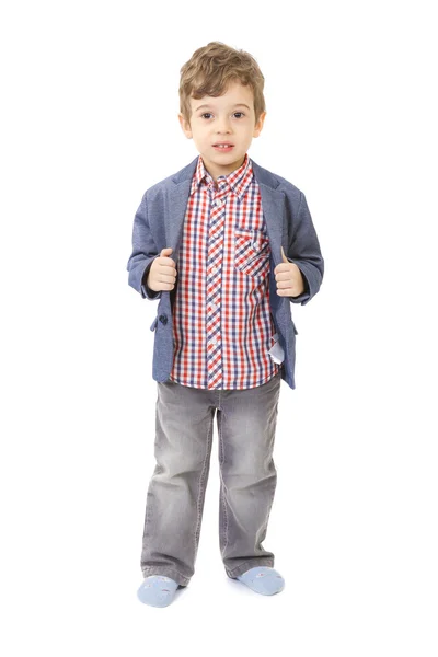 Niño pequeño con chaqueta y camisa — Foto de Stock