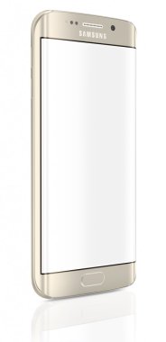 Gold Platinum Samsung Galaxy S6 Edge with blank screen clipart