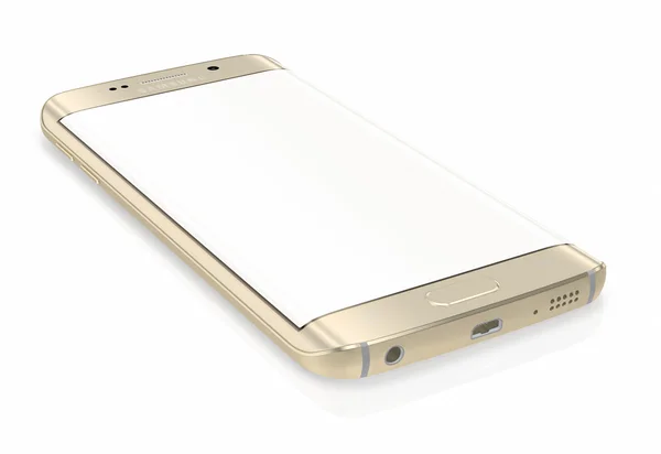 Gold Platinum Samsung Galaxy S6 Edge with blank screen — Stock Photo, Image