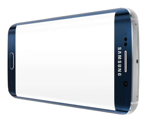 Black Sapphire Samsung Galaxy S6 Edge with blank screen — Stock Photo, Image