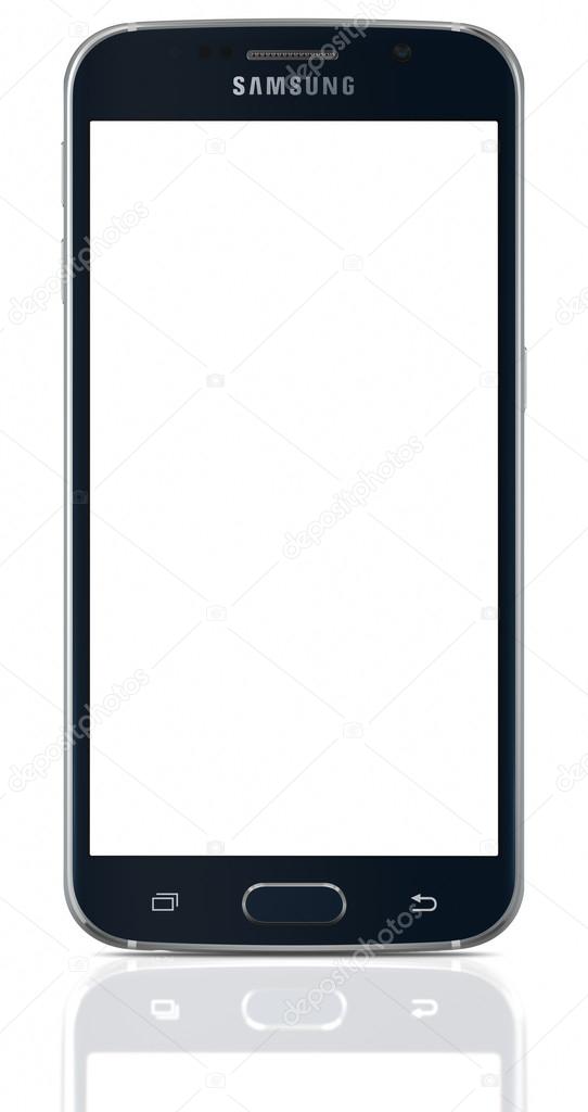 Black Sapphire Samsung Galaxy S6 Com Tela Em Branco Fotografia De