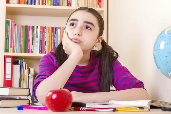 Schoolgirl overwhelmed — Stock Photo, Image