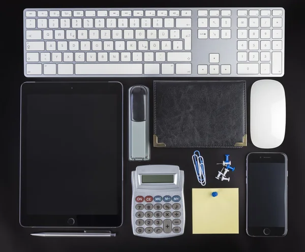 Identificação corporativa em branco Definir em fundo preto — Fotografia de Stock