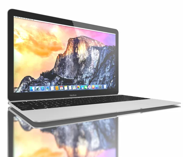 Nowy srebrny Macbook Air — Zdjęcie stockowe