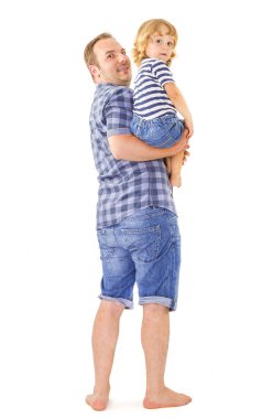 Küçük bir çocuk ve babası portre