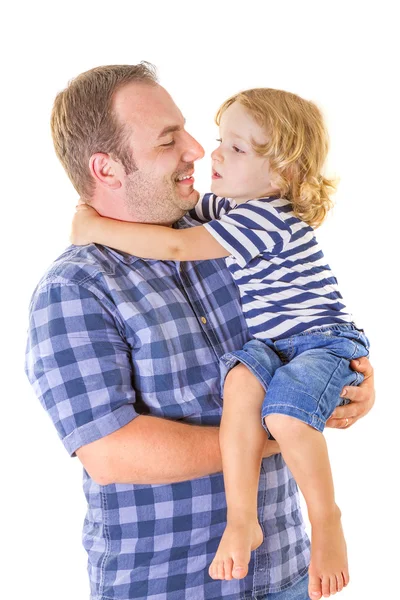 Porträt eines kleinen Jungen und seines Vaters — Stockfoto