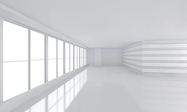 Sala branca clara com grande janela — Fotografia de Stock