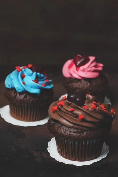 Cupcake met mini harten — Stockfoto