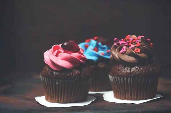 Cupcake com mini-corações — Fotografia de Stock