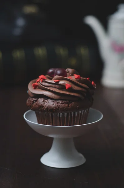 Cupcake de chocolate caseiro — Fotografia de Stock