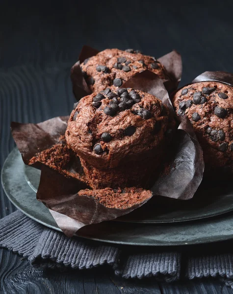 Chocolate Chip Muffins — Stock Photo, Image