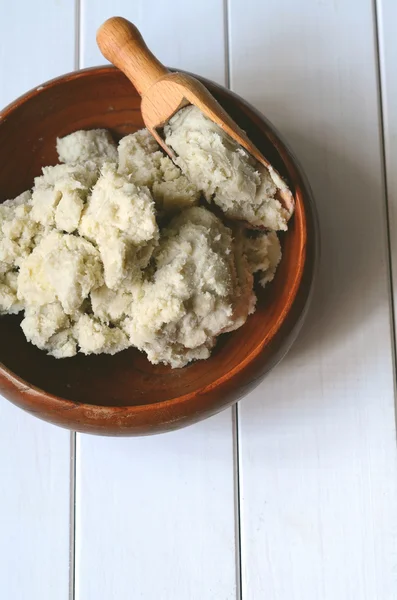 Unrefined shea butter — Stock Photo, Image