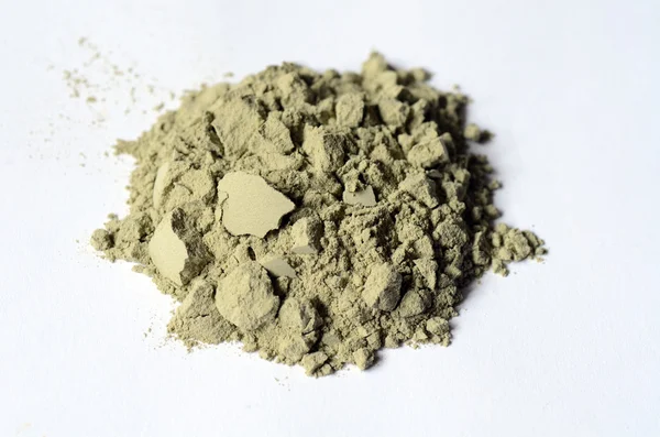 Pó de argila cosmética verde — Fotografia de Stock