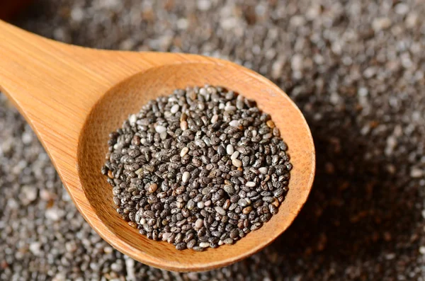 Black chia seeds — Stock Photo, Image