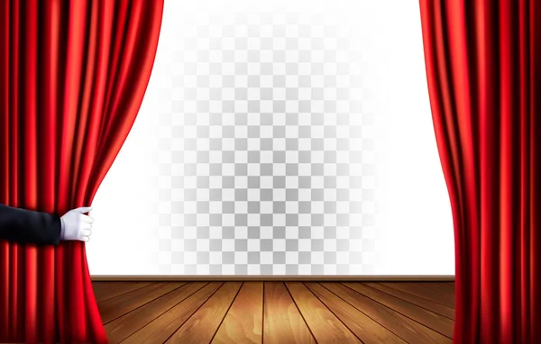 Theater curtains with a transparent background. Vector. — Stock Vector