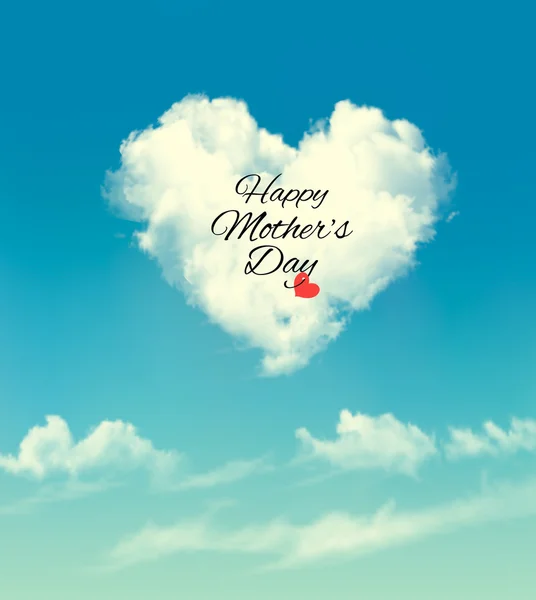 Feliz Dia das Mães fundo nuvem. Vetor . — Vetor de Stock