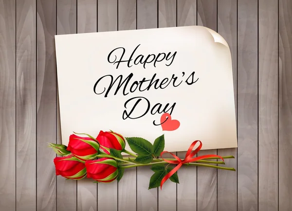 Mother's Day háttér piros rózsák. Vektor. — Stock Vector