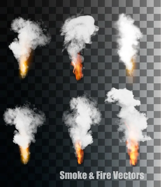 Flames with smoke vector icons. Vector. — Stock Vector