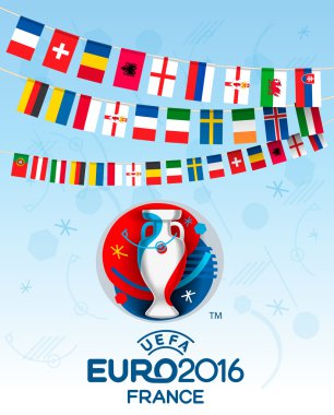 Ülkelerin bayrakları topluluğu. Katılımcıların Euro 2016. VEC
