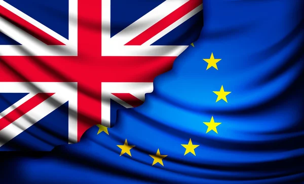 UK flagg att tron från Eu-flaggan. Brexit koncept. Vektor. — Stock vektor