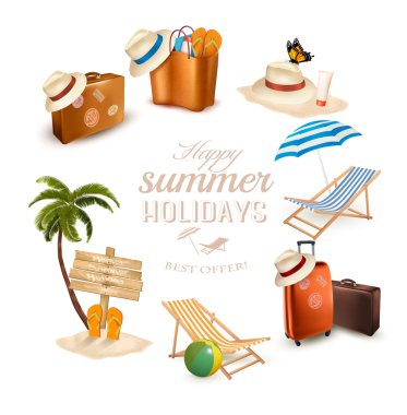 tatil kümesi ile ilgili simgeler. vektör.