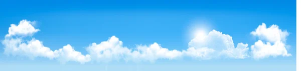 Hintergrund mit blauem Himmel und Wolken. Vektor — Stockvektor