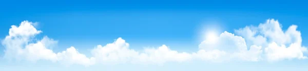 Fond avec ciel bleu et nuages. Vecteur — Image vectorielle