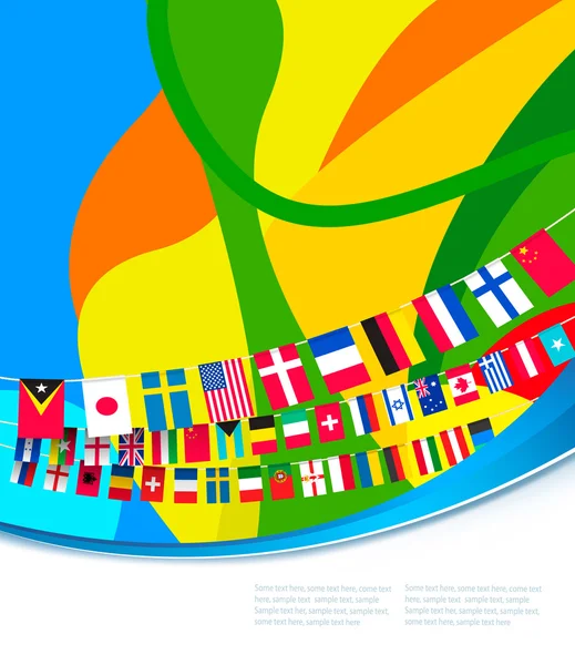 世界の国旗と抽象的なカラフルなパターン。ベクトルによる細かい — ストックベクタ