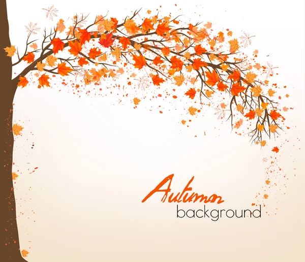 紅葉と秋の抽象的な背景。ベクトル — ストックベクタ