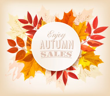 Autumn sales banner. Vector. clipart