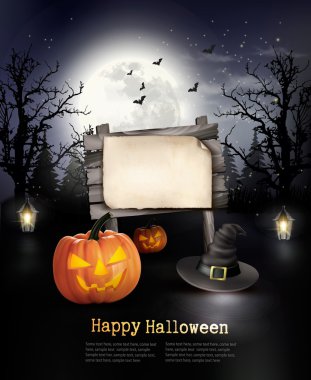 Cadılar Bayramı ürkütücü arka plan. Vektör