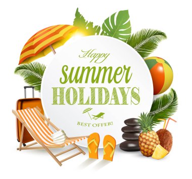 Yaz tatili konsepti. Vektör. 