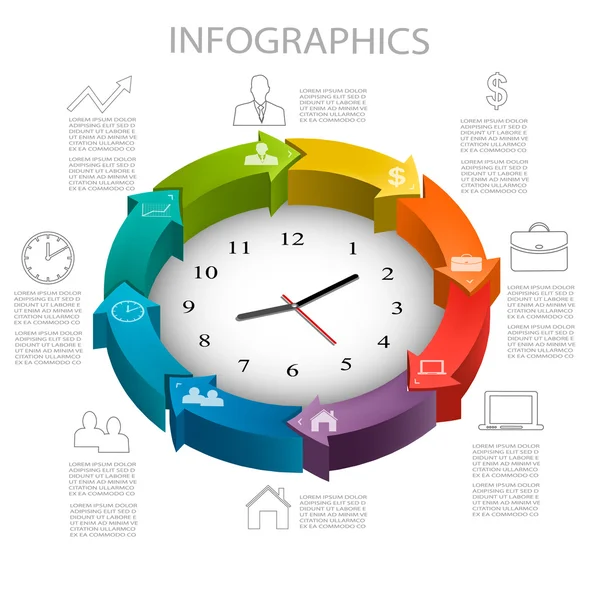 Modelo de infográficos de negócios. Vetor . — Vetor de Stock