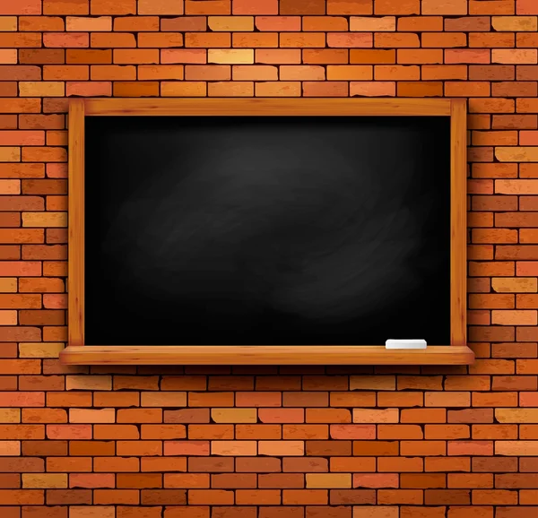 Brick wall with a blackboard. Vector. — Stock Vector