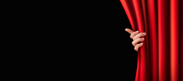 Фон с красным бархатным занавесом и деревянным полом. Векторная иллюстрация
.